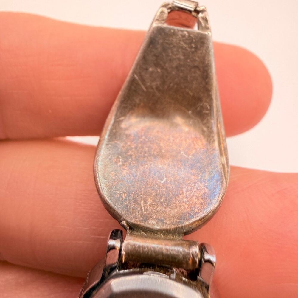 Vtg Old Pawn Sterling Silver Navajo Blue Green Turquoise Watch Band With Timex - Picture 7 of 10